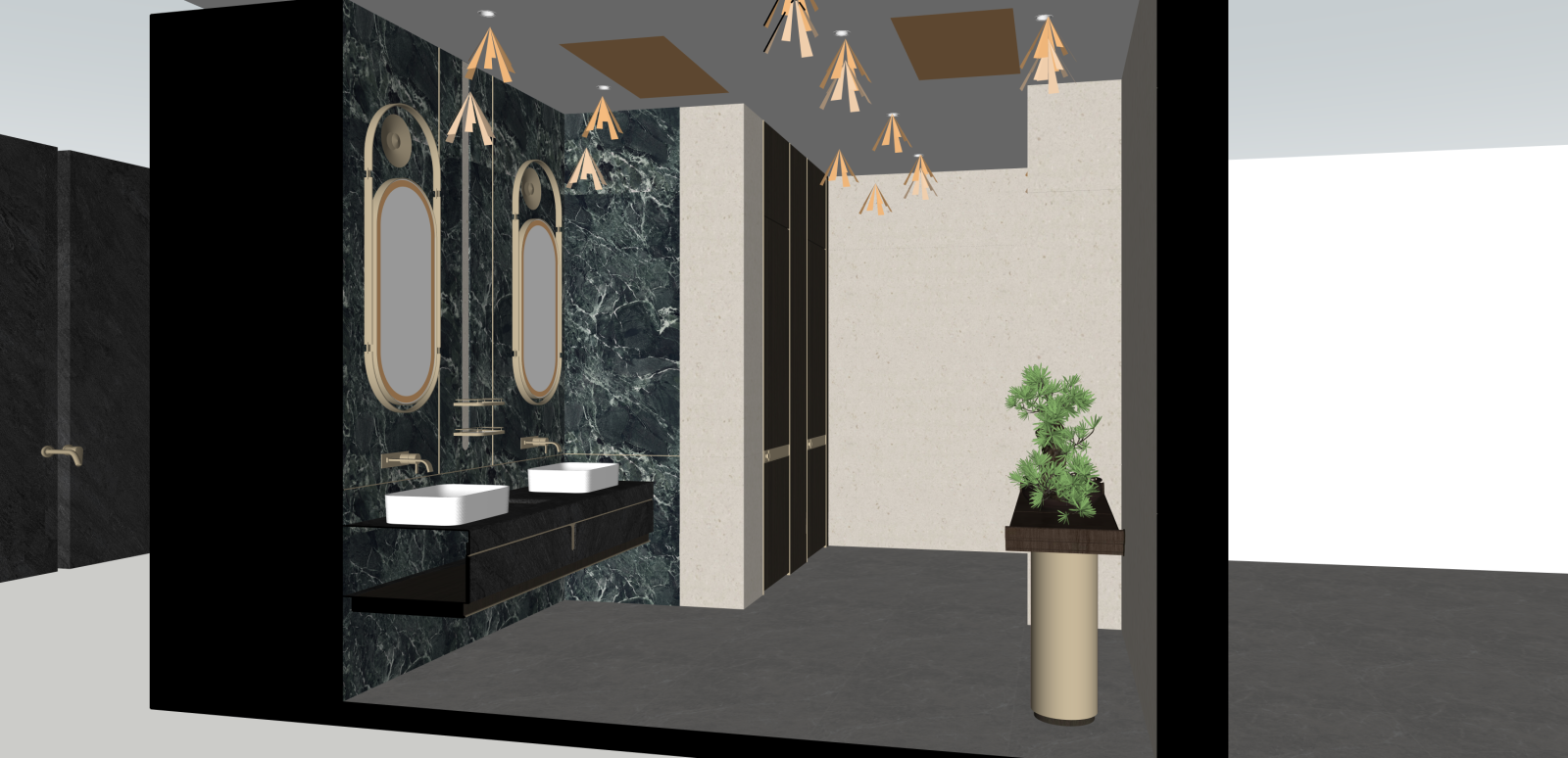 中式酒店卫生间SU模型下载【ID:1216048153】
