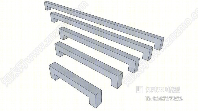 橱柜把手SU模型下载【ID:926727253】