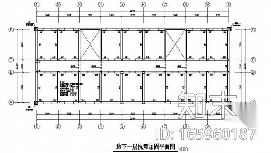 砌体结构办公楼抗震加固结构施工图（楼屋盖形式）cad施工图下载【ID:165960187】