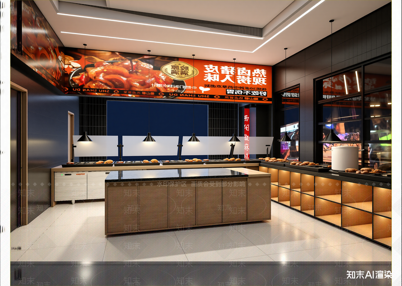 简约快餐店3D模型下载【ID:1215196928】