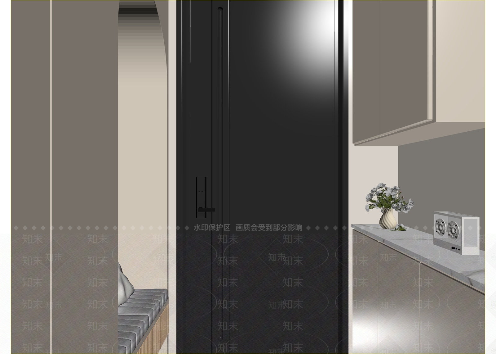 奶油玄关3D模型下载【ID:1214854991】