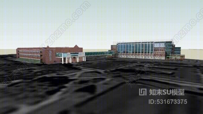 马歇尔大学伯德生物科技中心与科学大楼SU模型下载【ID:531673375】