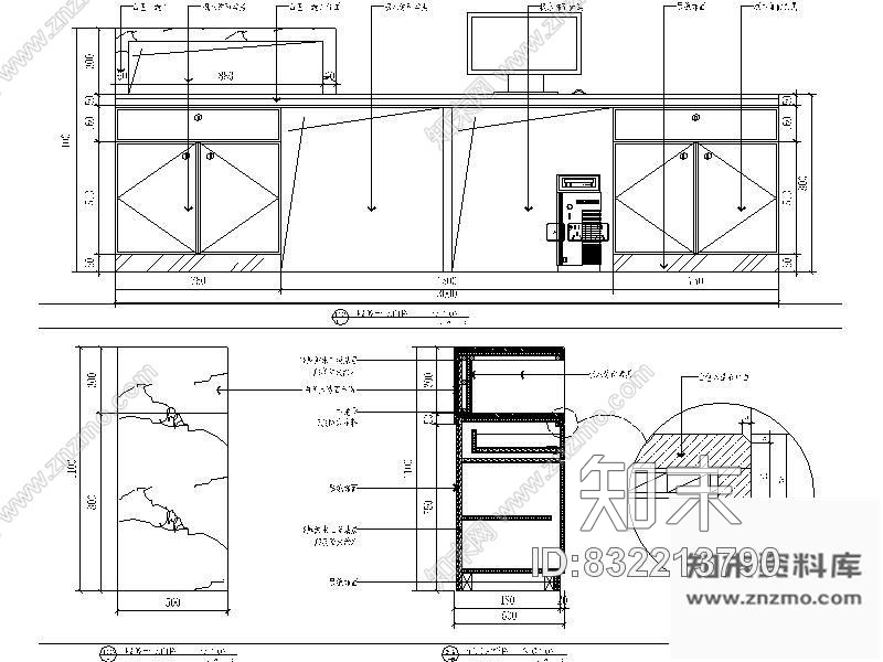 图块/节点服装店服务台详图施工图下载【ID:832213790】