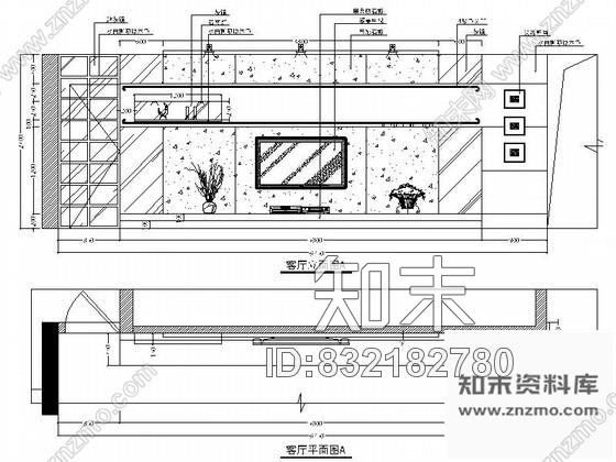图块/节点时尚精致客厅立面图施工图下载【ID:832182780】