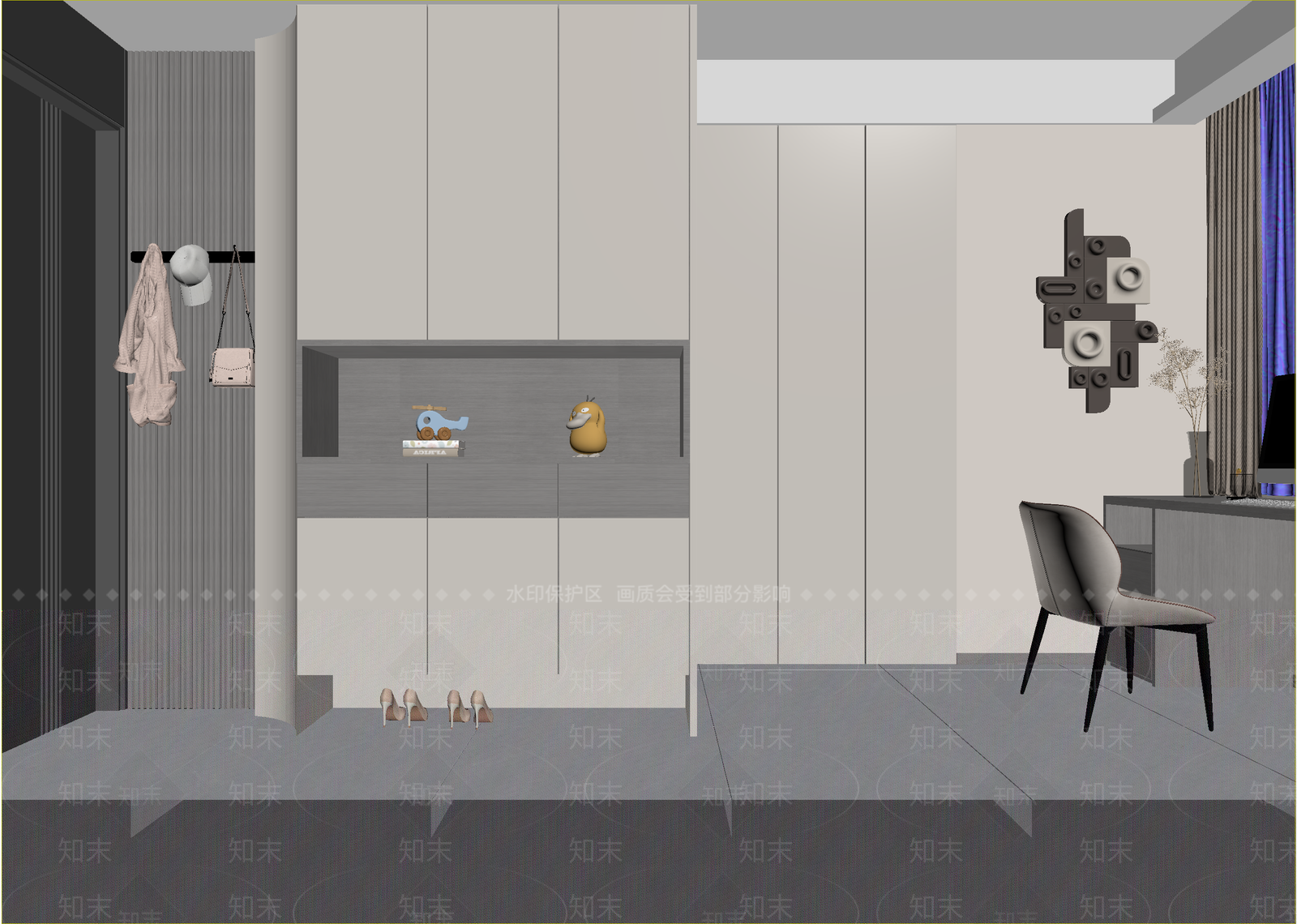 现代玄关3D模型下载【ID:1215180164】
