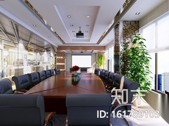 [上海]高档简约现代办公室室内装修施工图（含效果）cad施工图下载【ID:161789103】