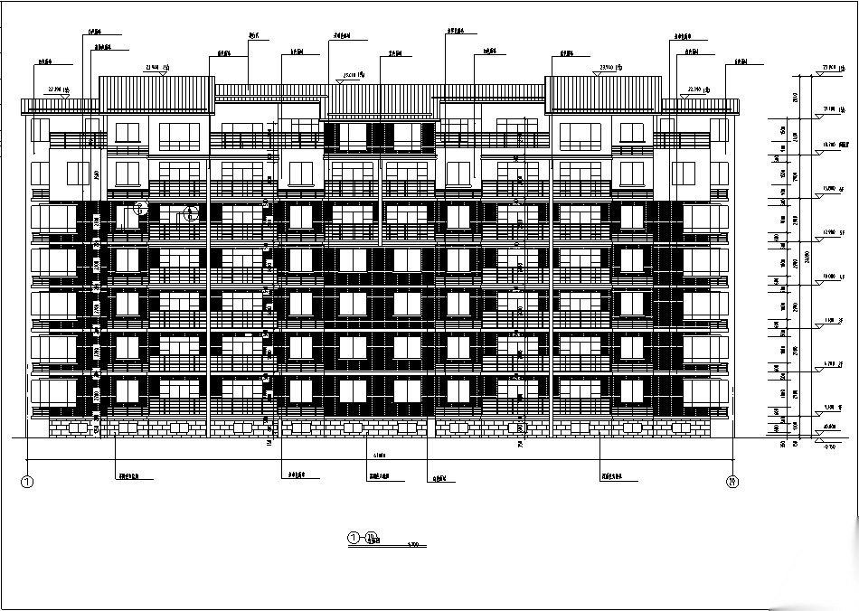 3套现代多层商住综合楼建筑设计施工图CAD施工图下载【ID:167379167】