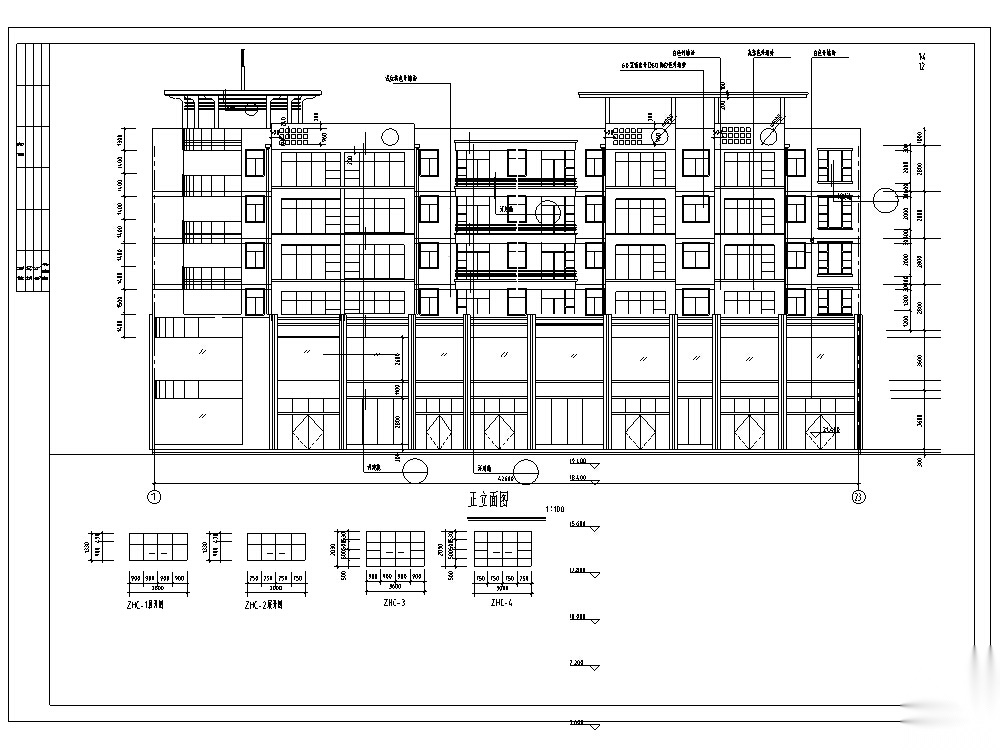 3套现代多层商住综合楼建筑设计施工图CAD施工图下载【ID:167379167】