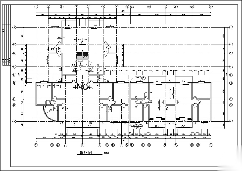 3套现代多层商住综合楼建筑设计施工图CAD施工图下载【ID:167379167】