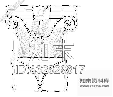 图块/节点西式柱头cad施工图下载【ID:832329817】