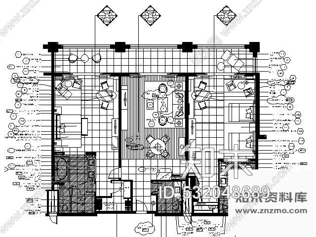 施工图三亚五星级酒店豪华套房施工图cad施工图下载【ID:532048689】