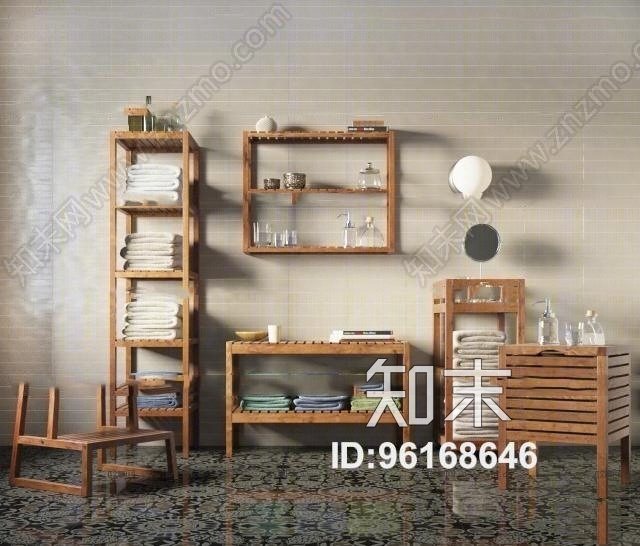 现代毛巾置物架3D模型下载【ID:96168646】