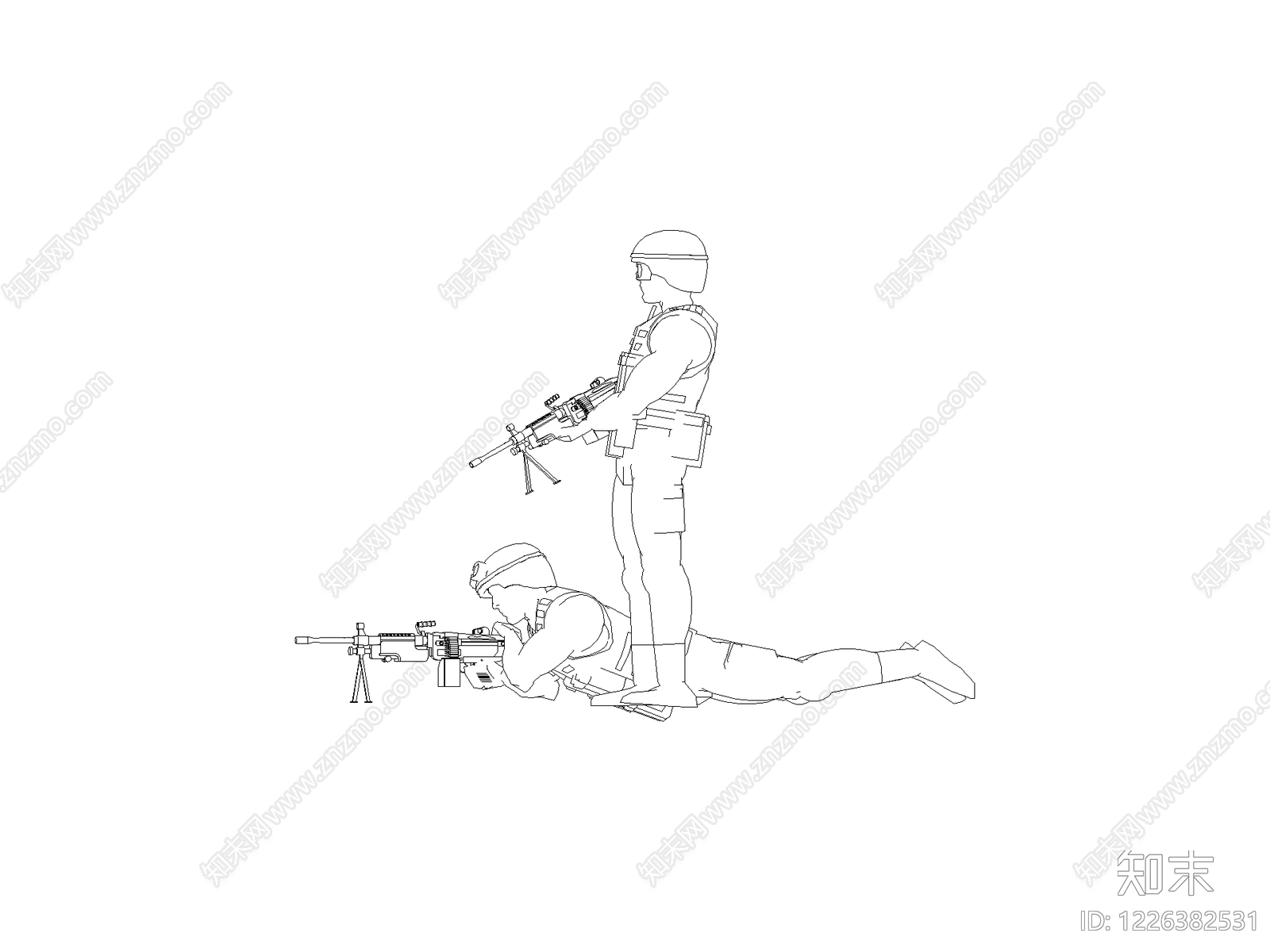 现代人物CAD图纸