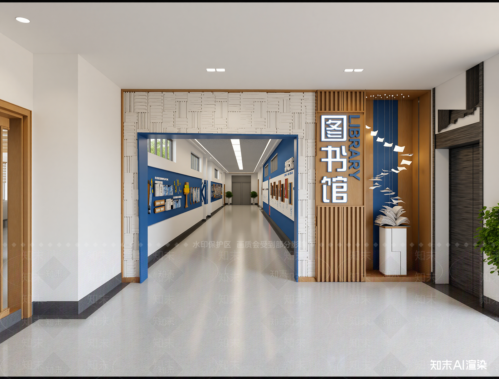 现代图书馆3D模型下载【ID:1214248679】