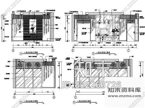 图块/节点豪别会客厅立面设计图cad施工图下载【ID:832266726】
