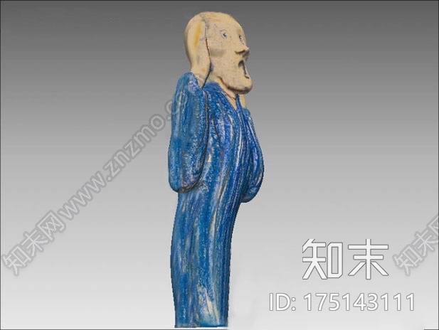 经典名画《呐喊》的3D变身3d打印模型下载【ID:175143111】