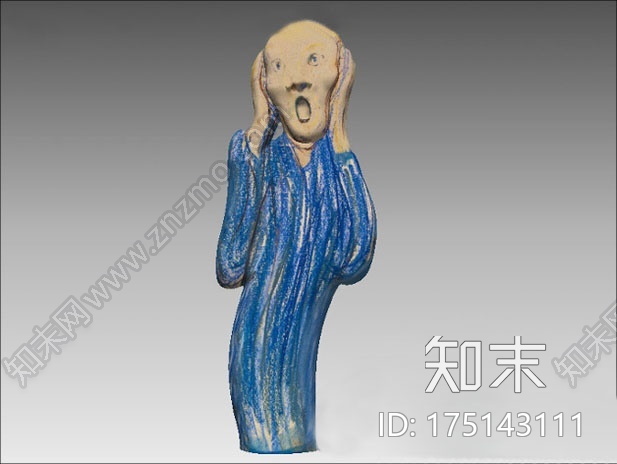 经典名画《呐喊》的3D变身3d打印模型下载【ID:175143111】