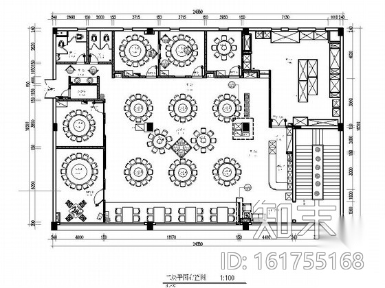 [东莞]中式风格二层连锁餐馆室内装修图（含效果）cad施工图下载【ID:161755168】