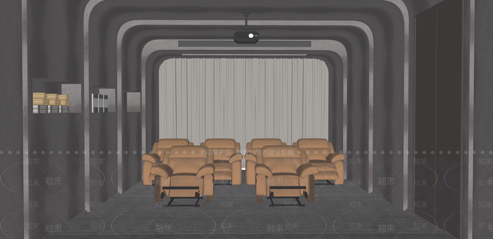 现代影音室SU模型下载【ID:1215207644】