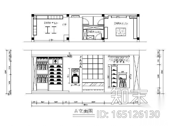 [课程设计]服装店设计图cad施工图下载【ID:165126130】