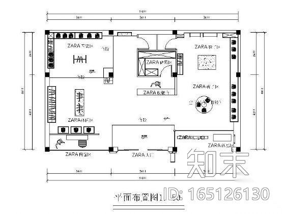 [课程设计]服装店设计图cad施工图下载【ID:165126130】