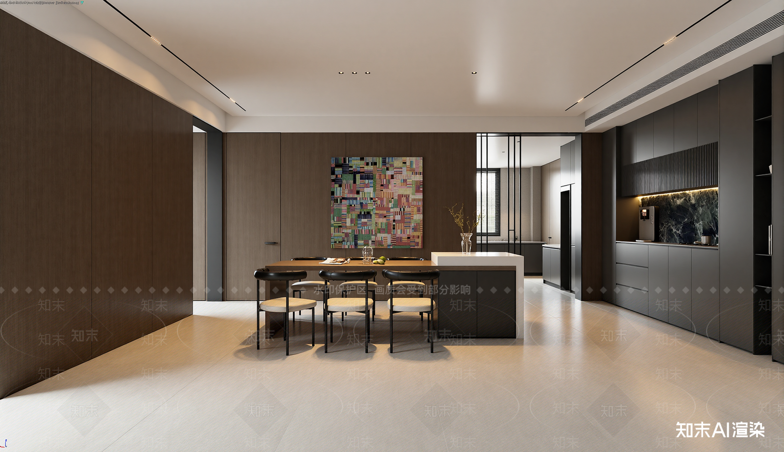 现代家居餐厅3D模型下载【ID:1221990136】