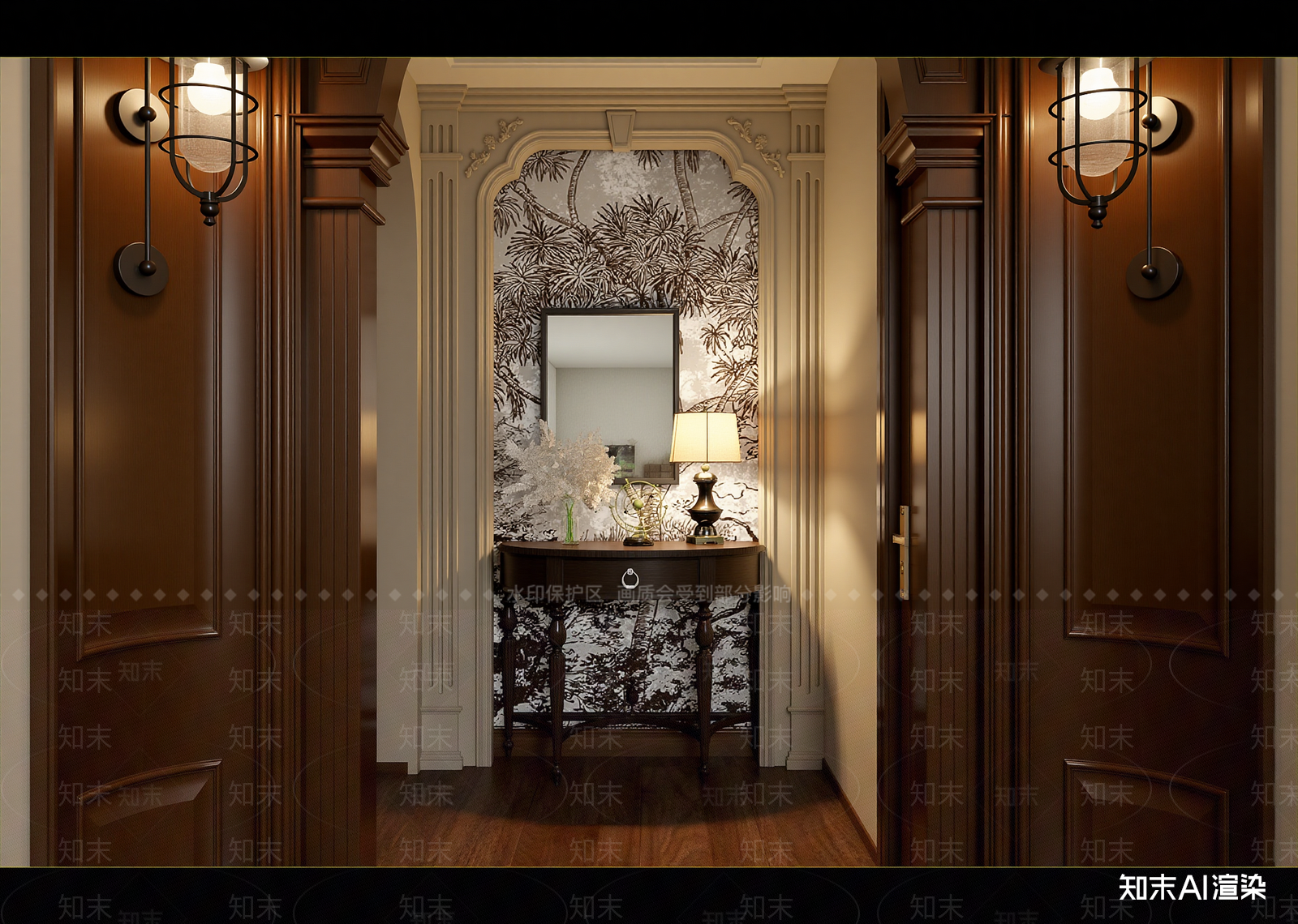 美式玄关3D模型下载【ID:1215012010】