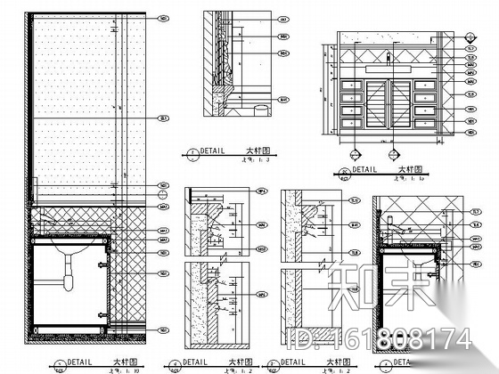 [重庆]地中海风格高层三居室样板间室内施工图（含实景）施工图下载【ID:161808174】