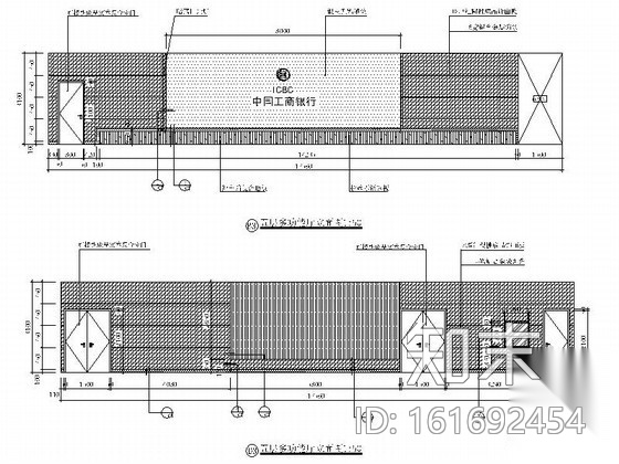 [青岛]工商银行某支行办公空间装修图cad施工图下载【ID:161692454】