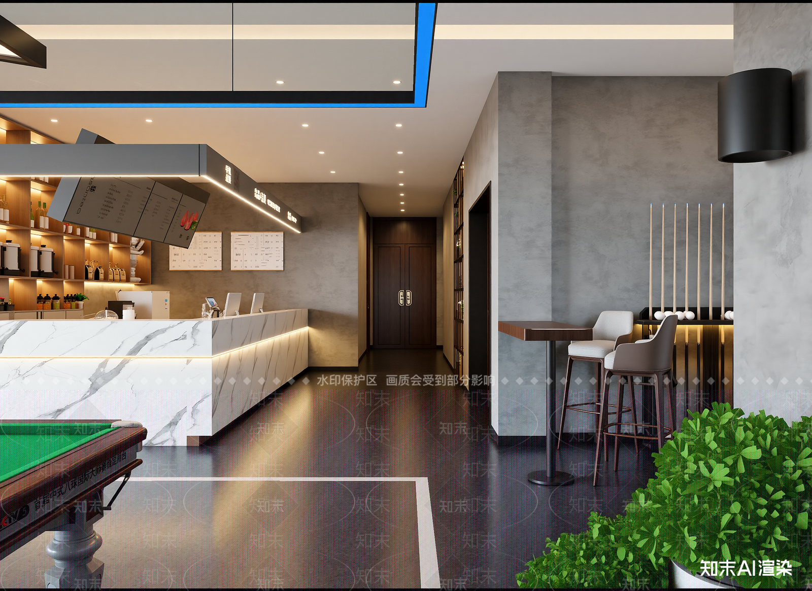 现代咖啡厅3D模型下载【ID:1214626898】