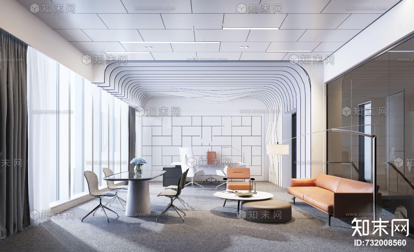 现代总裁办公室3D模型下载【ID:732008560】