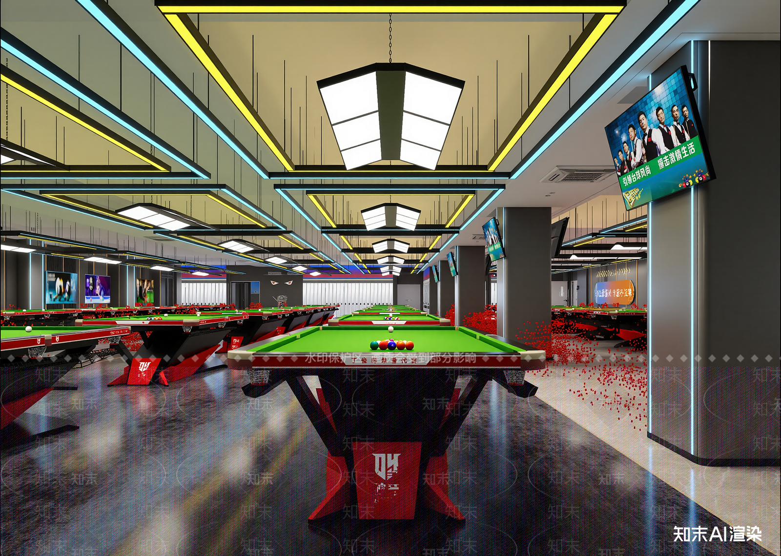 现代台球室3D模型下载【ID:1215919004】