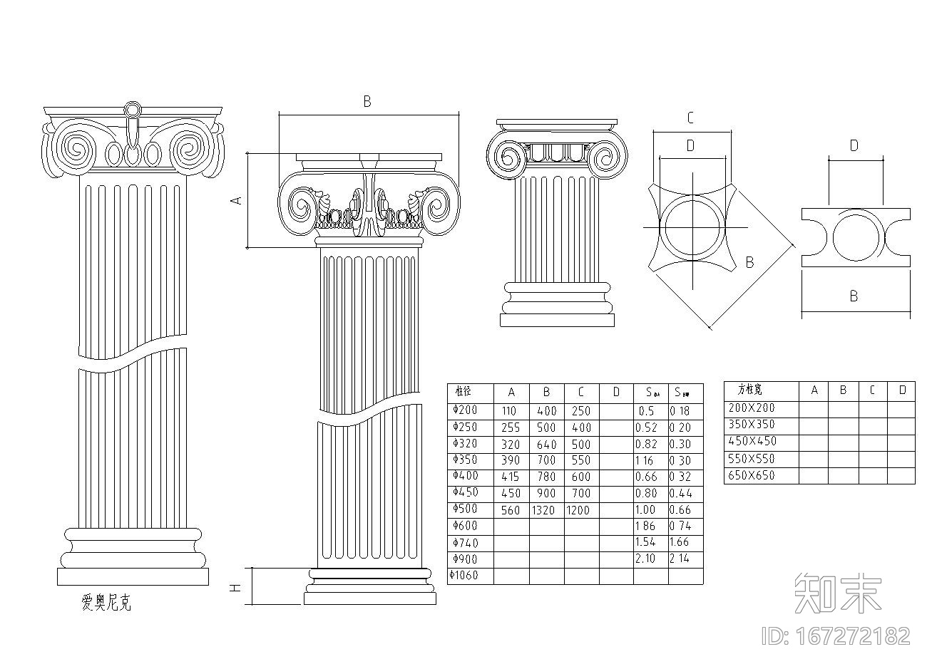 16套欧式柱构造详图——建筑详图施工图下载【ID:167272182】