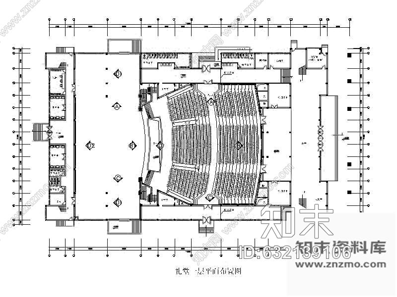 施工图某大学生礼堂室内装修图施工图下载【ID:632139106】