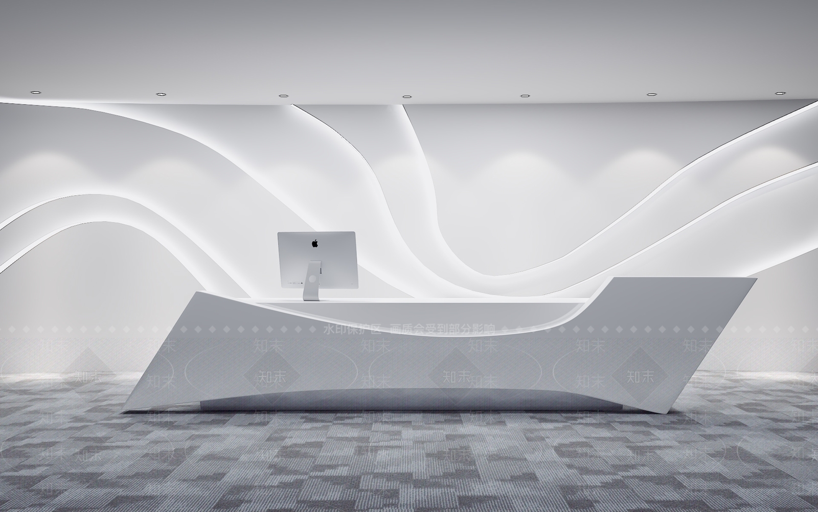 现代异形接待台3D模型下载【ID:975341008】