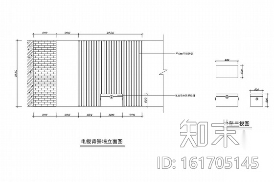 现代中式红色风格一居室装修施工图（含效果图）cad施工图下载【ID:161705145】