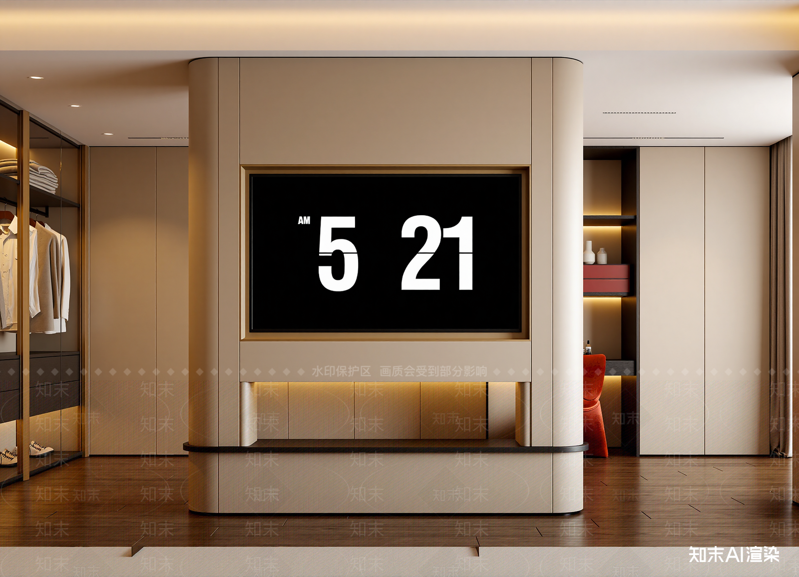 现代衣帽间3D模型下载【ID:1214845783】