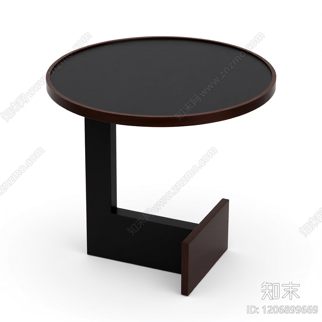 圆形黑色茶几3D模型下载【ID:1206899669】