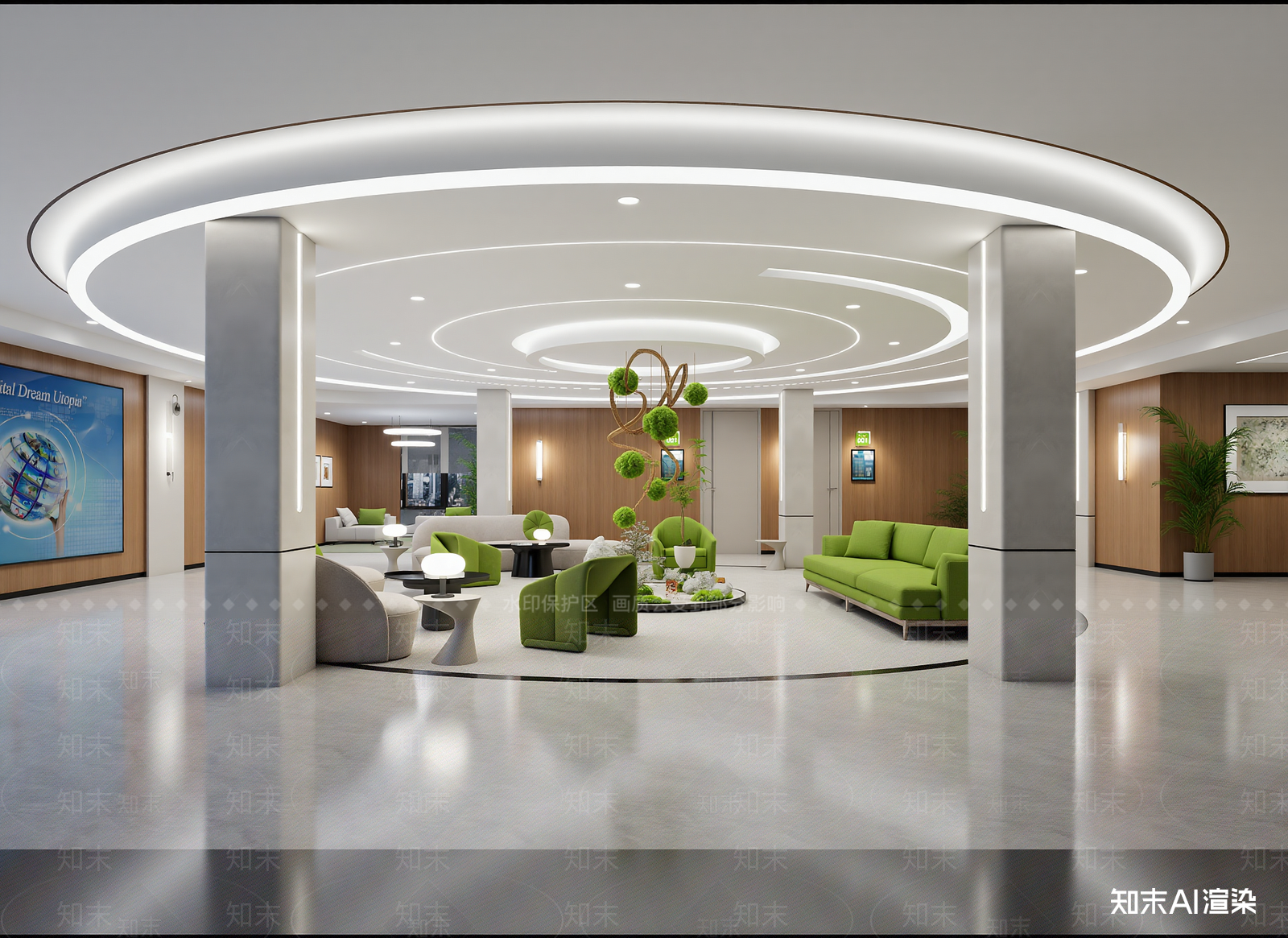 办公大厅3D模型下载【ID:1214087446】