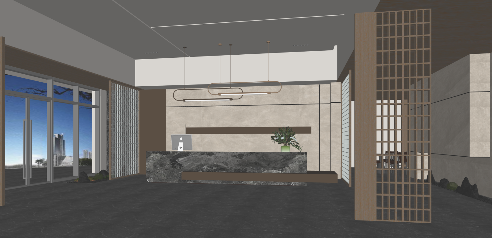 现代售楼处SU模型下载【ID:1216050046】