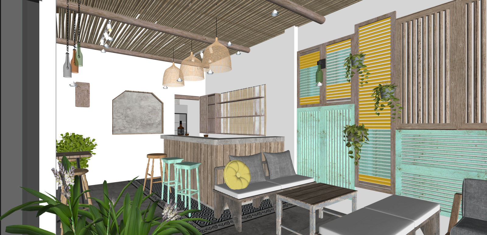 现代餐饮建筑SU模型下载【ID:1215964237】