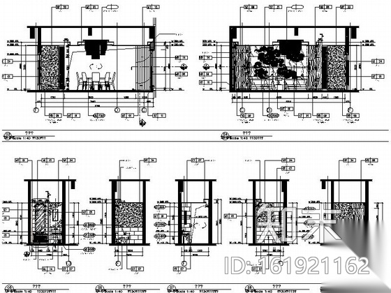 [西安]奢华高档四星级酒店宴会厅及宴会包间装修施工图（...cad施工图下载【ID:161921162】