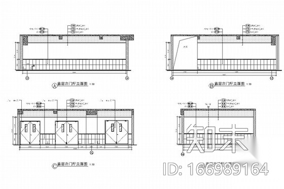 [湖南]中央商务区五星级商务酒店后勤部分施工图（含效果...cad施工图下载【ID:166989164】