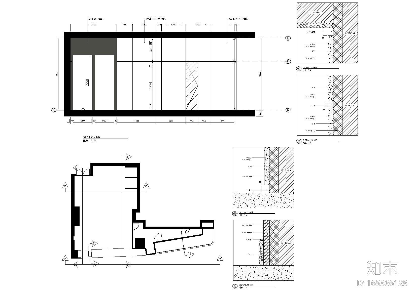 [南通]G-STAR RAW圆融广场购物中心店施工图cad施工图下载【ID:165366128】