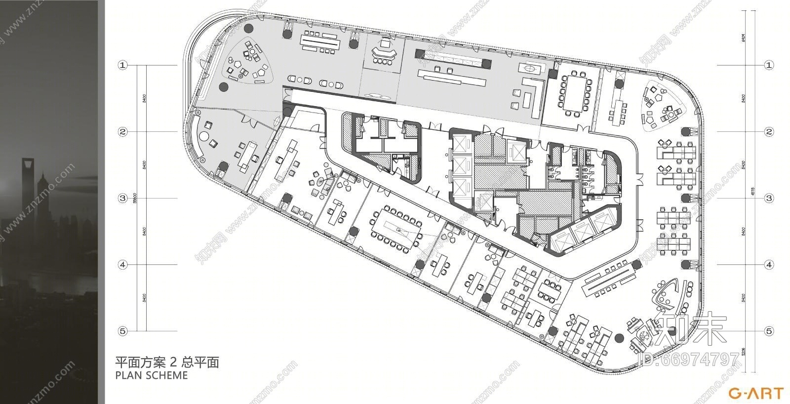 集艾设计-G&A-徐汇万科中心二期办公样板间施工图下载【ID:66974797】