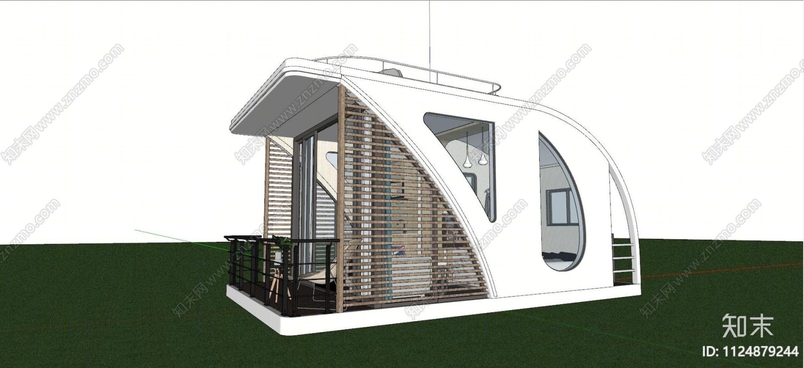 现代民宿太空舱外观SU模型下载【ID:1124879244】