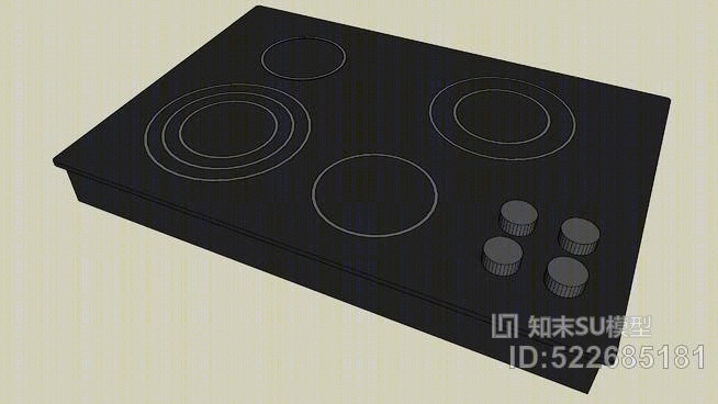 KEC507R厨房辅助设备4纯陶瓷玻璃表面SU模型下载【ID:522685181】