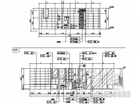 [湖北]现代风格三居样板房施工图（含效果）cad施工图下载【ID:161851133】