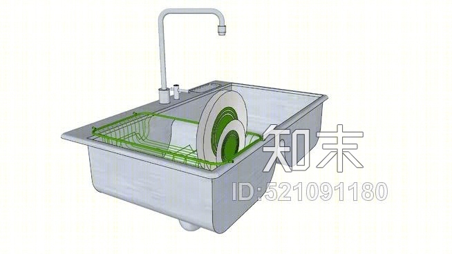 厨房洗涤槽SU模型下载【ID:521091180】