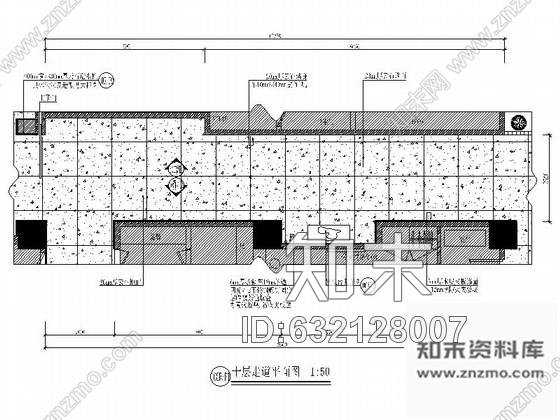 施工图夜总会时尚走道室内装修图cad施工图下载【ID:632128007】